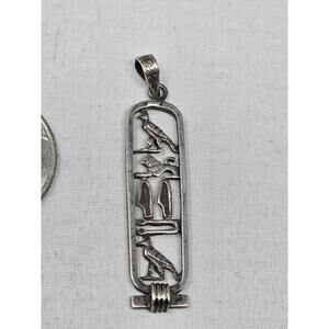 Vintage 925 Sterling Silver Egyptian Cartouche Pendant Alisa